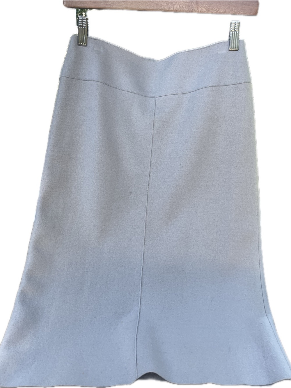 Massimo Dutti Light Gray Pencil Skirt with Subtle Flare